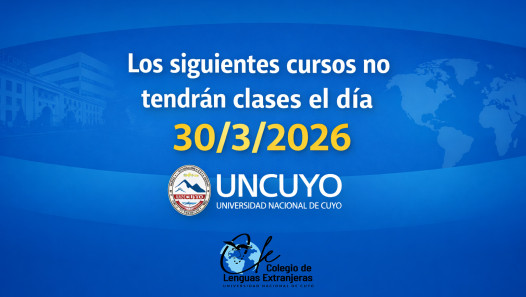 imagen Cursos sin clases el día lunes 30/3