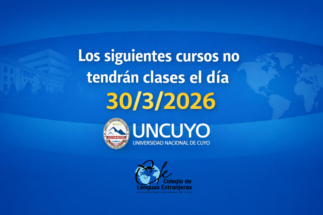 imagen Cursos sin clases el día lunes 30/3