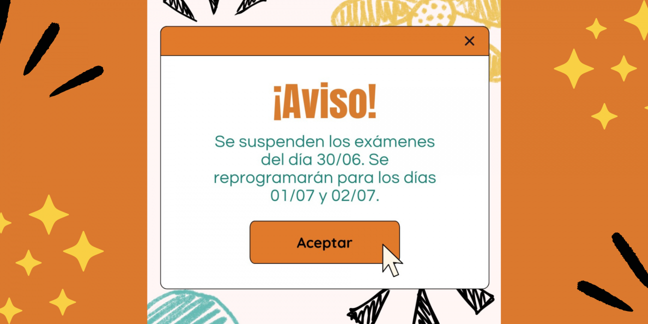 imagen Hoy lunes 30 de junio se suspenden los exámenes en nuestra institución